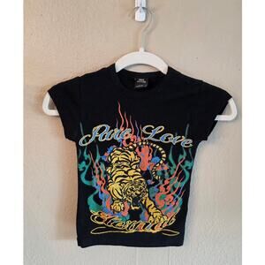 Urban Outfitters Pure Love Tiger Baby Tee SZ XS Cropped Y2K Graphic Tee